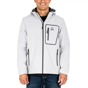 Gerry‎ Men's XXL Softshell Jacket Gray Hooded Wind Water Resistant Fleece Lined